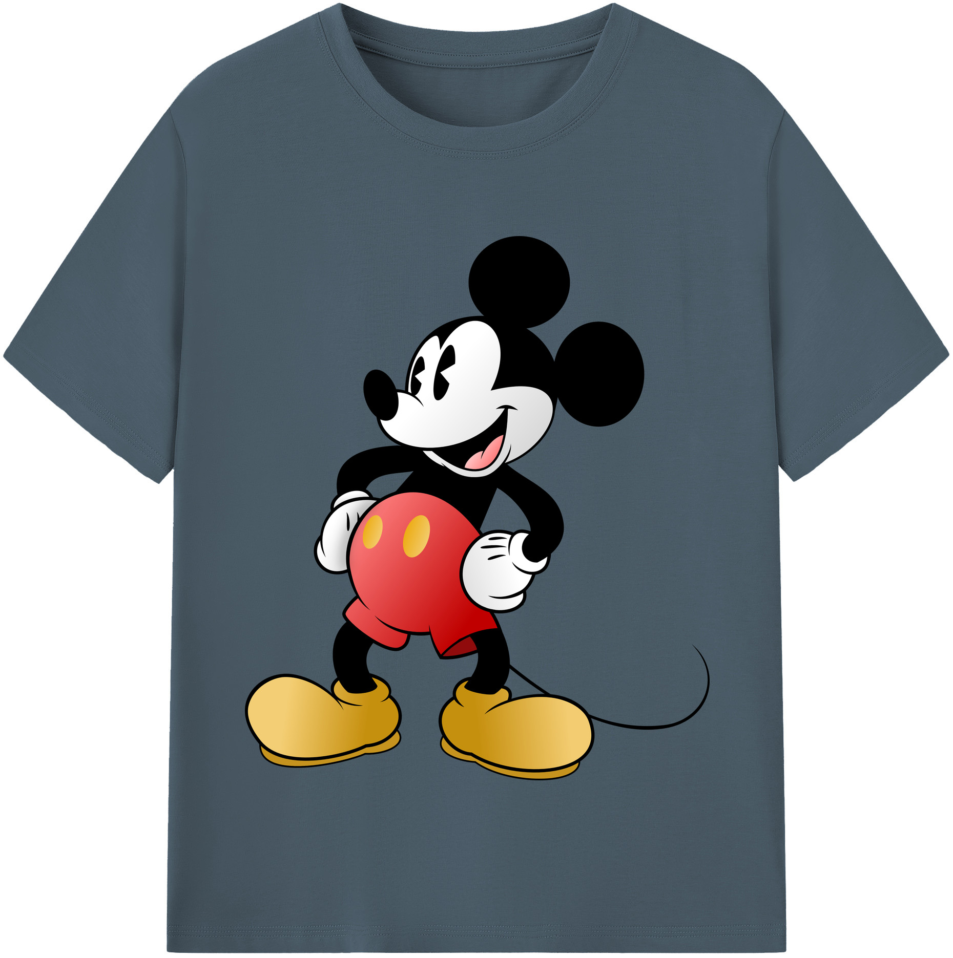 （画像用） ミッキーマウス Mickey Mouse 綿100％半袖Tシャツ（フロントプリント）